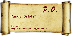 Panda Orbó névjegykártya